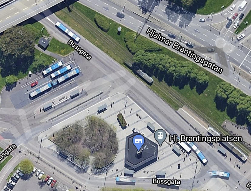 Hjalmar Brantingsplatsen. Foto: Google maps